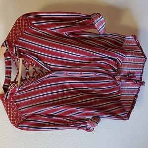 No Boundries button down tied shirt